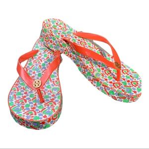 Slides TORY BURCH - Cut-Out Wedge
Flip Flop 63895 Poppy Red Sz. 10